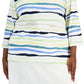 Blusa feminina Karen Scott Sasha Stripe com manga 3/4, verde, tamanho 4X