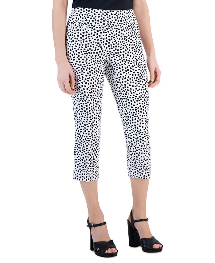 Calça Capri Essencial Feminina Alfani com Controle de Barriga Branca Tamanho 12 Petite