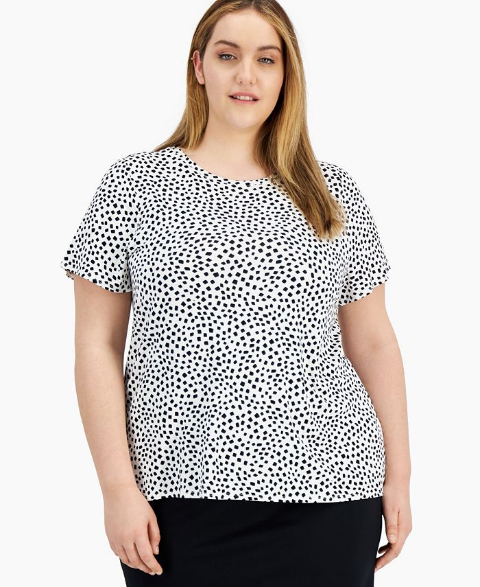 Camiseta estampada feminina Alfani branca tamanho 0X