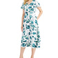 Vestido estampado feminino Alfani com mangas esvoaçantes, tamanho 20W, branco