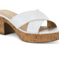 Sandálias femininas Giigi Crisscross Wedge da Sun + Stone, brancas, tamanho 6,5 M