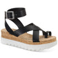 Sandálias femininas Phoebii da Sun + Stone, pretas, tamanho 8,5 M