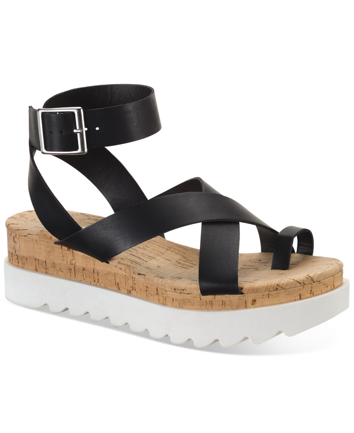 Sandálias femininas Phoebii da Sun + Stone, pretas, tamanho 8,5 M