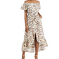 Vestido midi feminino com estampa de tigre da INC International Concepts, marrom, tamanho grande
