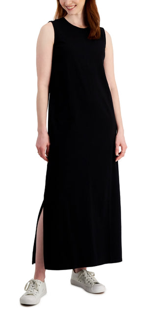 Vestido longo sem mangas de algodão feminino Style &amp; Co, preto, tamanho pequeno