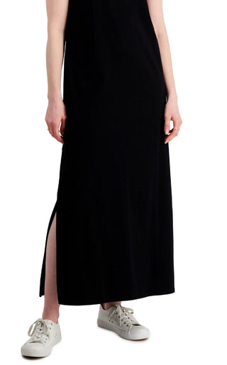 Vestido longo sem mangas de algodão feminino Style &amp; Co, preto, tamanho pequeno