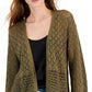 Cardigan de crochê feminino INC International Concepts, verde, tamanho X-S