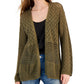 Cardigan de crochê feminino INC International Concepts, verde, tamanho X-S