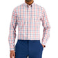 Camisa social masculina Club Room Slim Fit com elasticidade em 4 direções, xadrez, vermelha, tamanho grande
