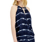 Vestido feminino com listras tie-dye e alças finas da INC International Concepts, azul, tamanho pequeno