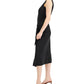 Vestido midi feminino com amarração frontal da INC International Concepts, preto, tamanho extragrande