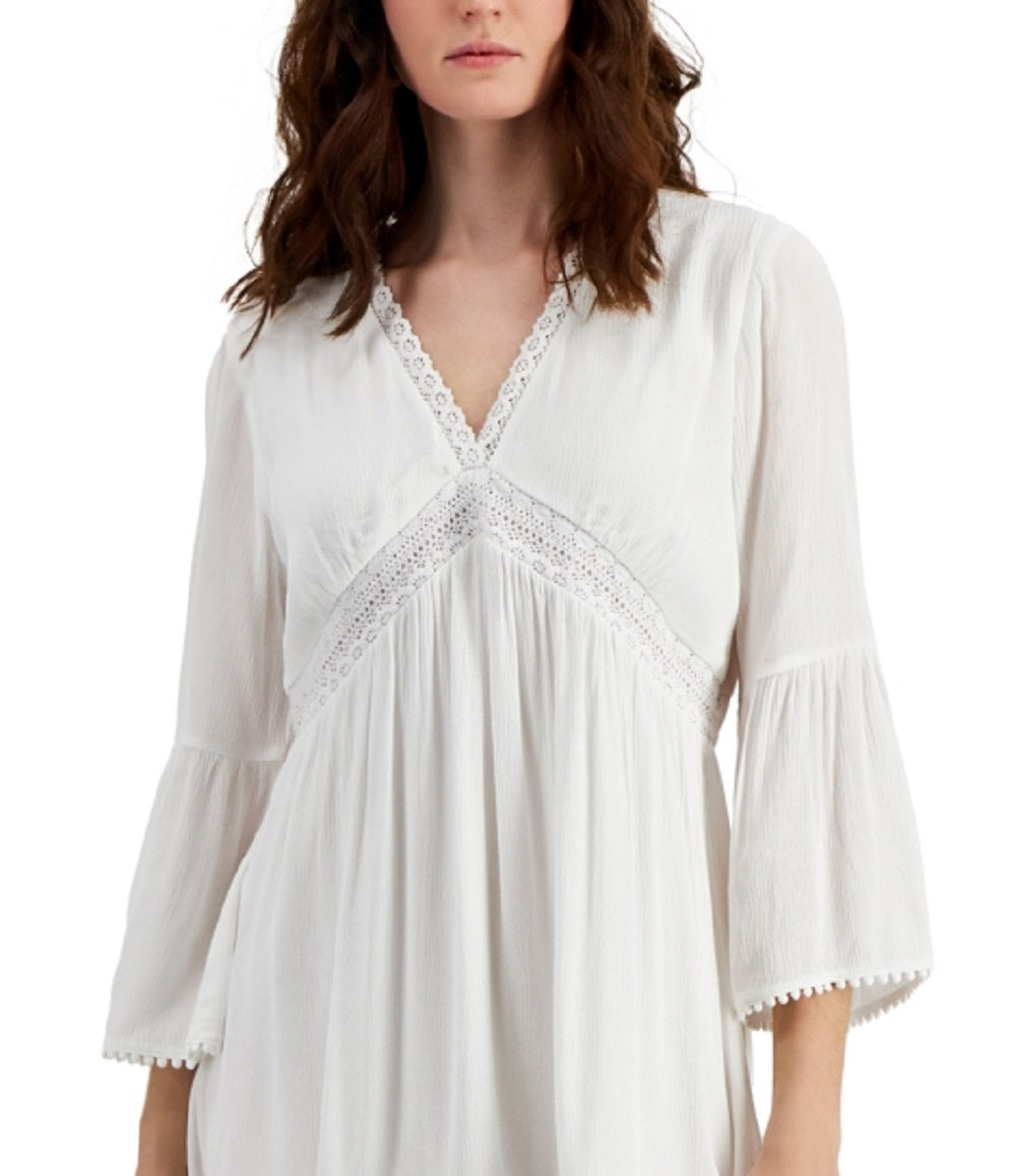 Vestido feminino com acabamento em crochê da INC International Concepts, tamanho X-Large, branco
