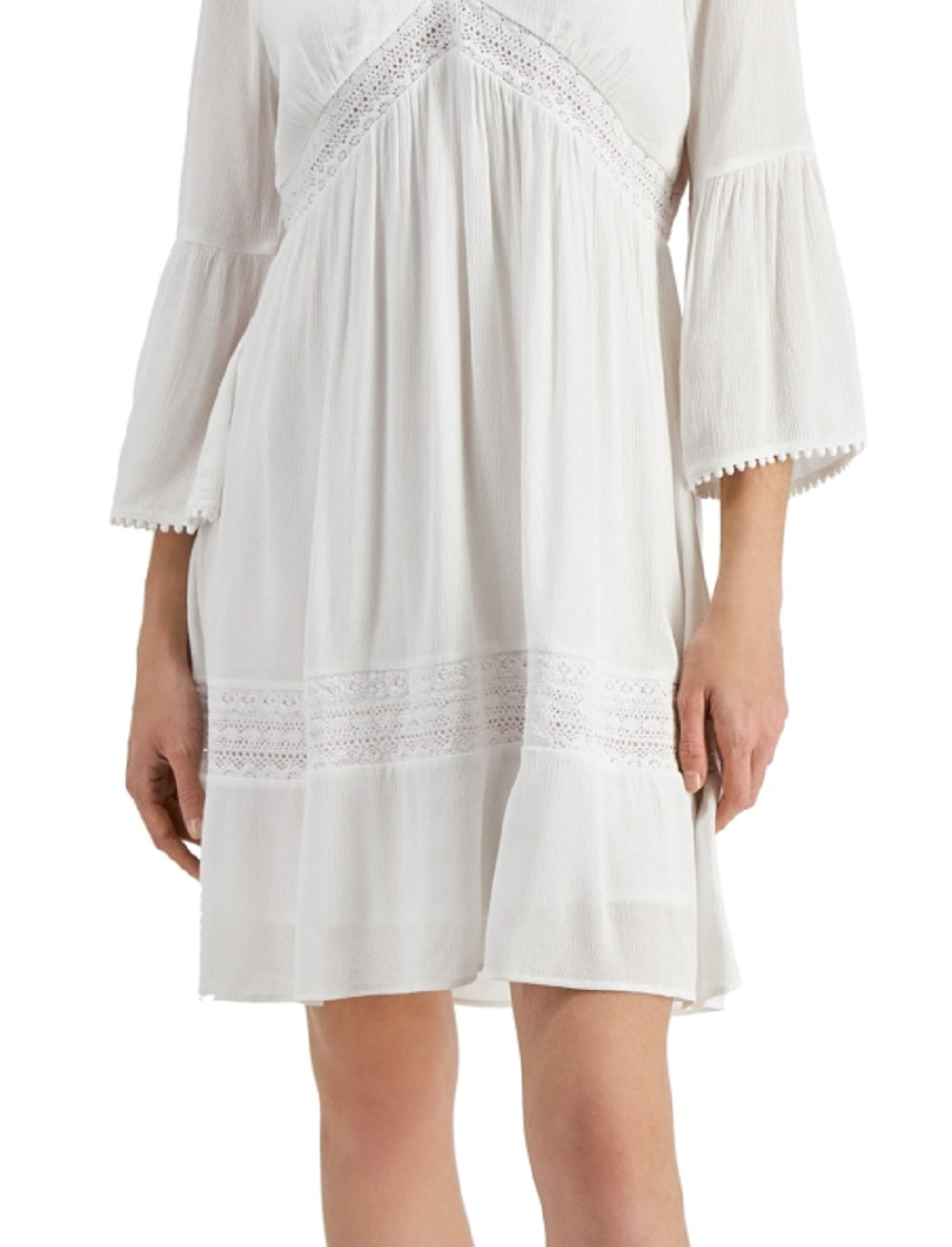 Vestido feminino com acabamento em crochê da INC International Concepts, tamanho X-Large, branco