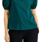 Blusa feminina Alfani com manga bufante e ilhós, verde, tamanho pequeno, extragrande