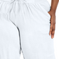 Calça feminina plus size com cordão e gaze JM Collection, branca, tamanho 3X