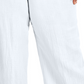 Calça feminina plus size com cordão e gaze JM Collection, branca, tamanho 3X