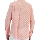 Camisa de popeline masculina Club Room Regular Fit com estampa de medalhão, laranja, tamanho médio