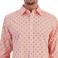 Camisa de popeline masculina Club Room Regular Fit com estampa de medalhão, laranja, tamanho médio