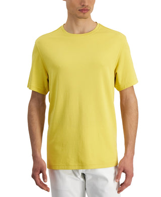 Camiseta masculina Alfani Supima Crewneck amarela tamanho grande