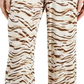 Calça feminina estampada de perna larga INC International Concepts, marrom, tamanho médio