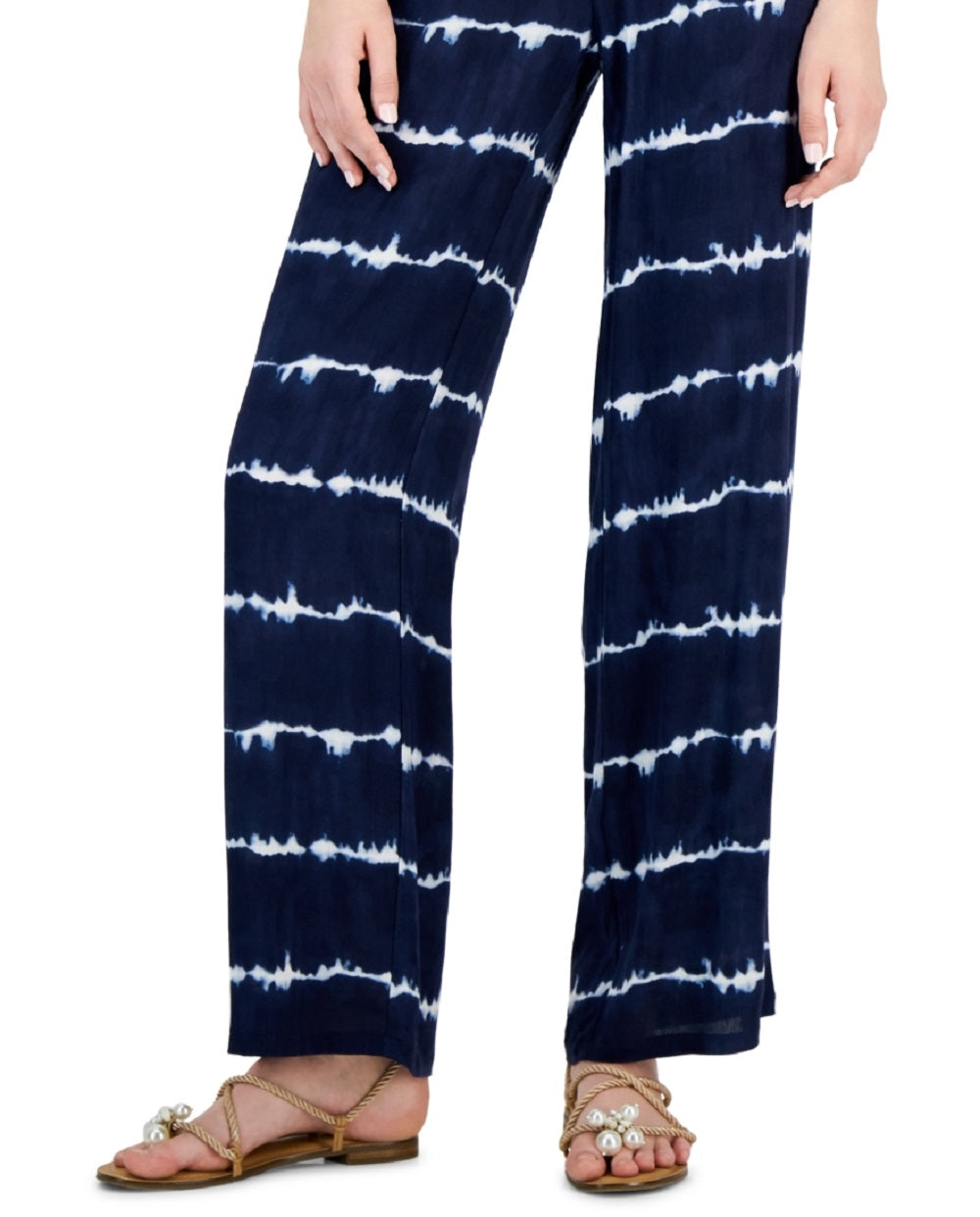 Calça feminina de perna larga INC International Concepts, azul, tamanho XX-G