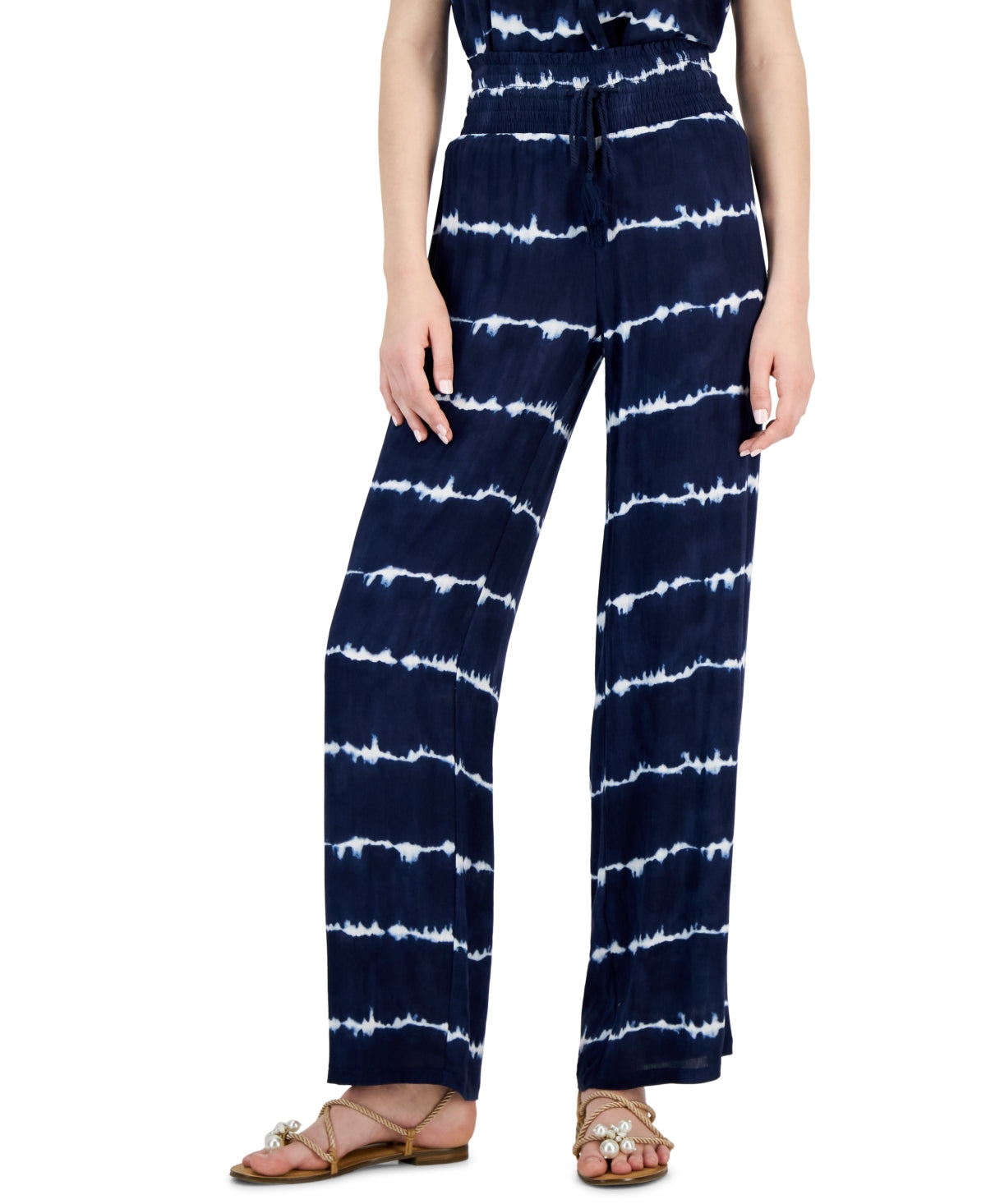 Calça feminina de perna larga INC International Concepts, azul, tamanho XX-G