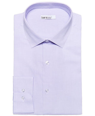 Bar III Men's Max Slim Fit Textured Dress Shirt Purple Size Small