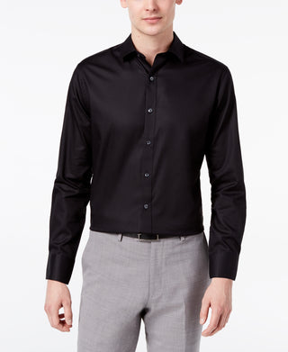 Bar III Men's Slim Fit Stretch Dress Shirt Black Size Small