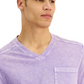 Camiseta masculina com gola V e lavagem ácida, tamanho XS, roxa, da INC International Concepts