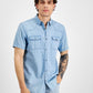Camisa jeans masculina com lavagem clara da INC International Concepts, azul, tamanho XX-G