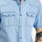 Camisa jeans masculina com lavagem clara da INC International Concepts, azul, tamanho XX-G