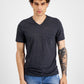 Camiseta masculina Burnout com decote em V, tamanho XS, azul, da INC International Concepts