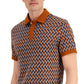Camisa polo Alfani Scala Geo Jacquard masculina marrom tamanho X-G