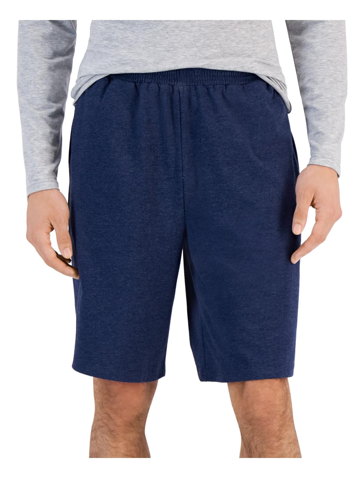 Ideology Shorts de malha grande e alto masculino, azul, tamanho XXX-G