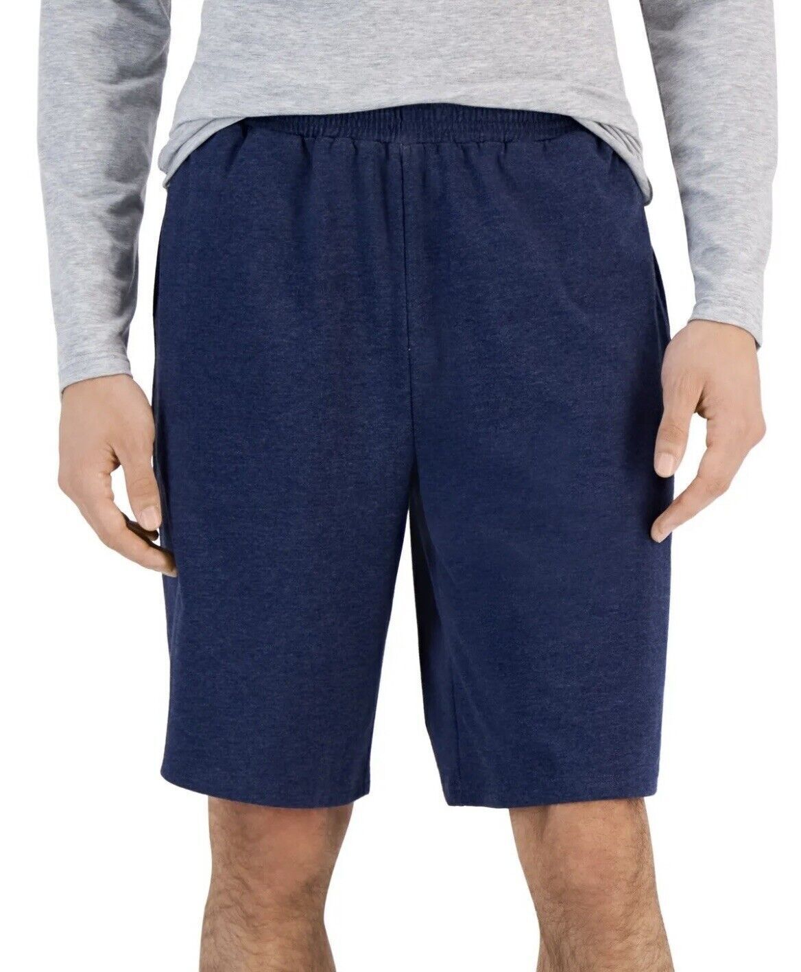 ID Ideology Shorts de malha de ajuste regular masculino, azul, tamanho médio