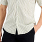 Camiseta masculina Alfani com estampa geométrica, branca, tamanho pequeno