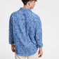 Camisa masculina de botões com estampa paisley de manga comprida Sun + Stone, azul, tamanho médio