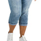Calça Capri Feminina Estilo &amp; Co com Punho Rolado Azul Tamanho 14W