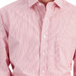 Camisa social listrada de algodão masculina Club Room Regular Fit Vermelha