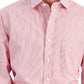 Camisa social listrada de algodão masculina Club Room, tamanho regular, vermelha, 32x33