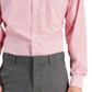 Camisa social listrada de algodão masculina Club Room, tamanho regular, vermelha, 32x33