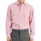 Camisa social listrada de algodão masculina Club Room Regular Fit Vermelha
