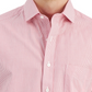 Camisa social listrada de algodão masculina Club Room, tamanho regular, vermelha, 32x33