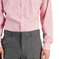 Camisa social listrada de algodão masculina Club Room, tamanho regular, vermelha, 32x33