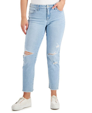 Jeans feminino estilo &amp; co, namorada, azul, tamanho 10