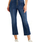 Jeans curto feminino Style &amp; Co com botões e zíper, azul, tamanho 12