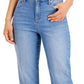 Jeans curto reto de cintura alta feminino Style &amp; Co, azul, tamanho 8, pequeno