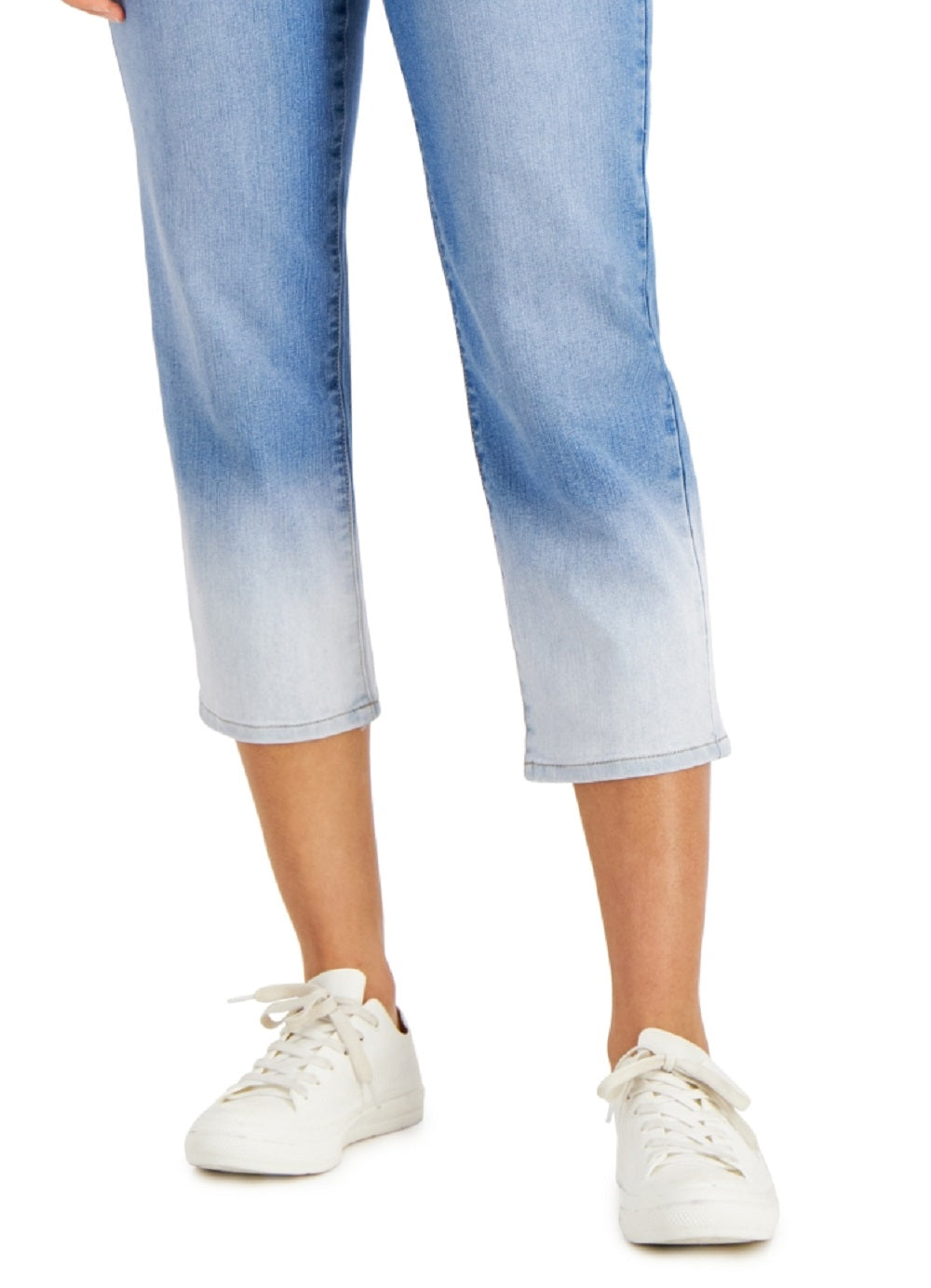 Jeans curto reto de cintura alta feminino Style &amp; Co, azul, tamanho 8, pequeno