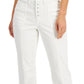 Jeans curto feminino Style &amp; Co com botões e braguilha, branco, tamanho 8