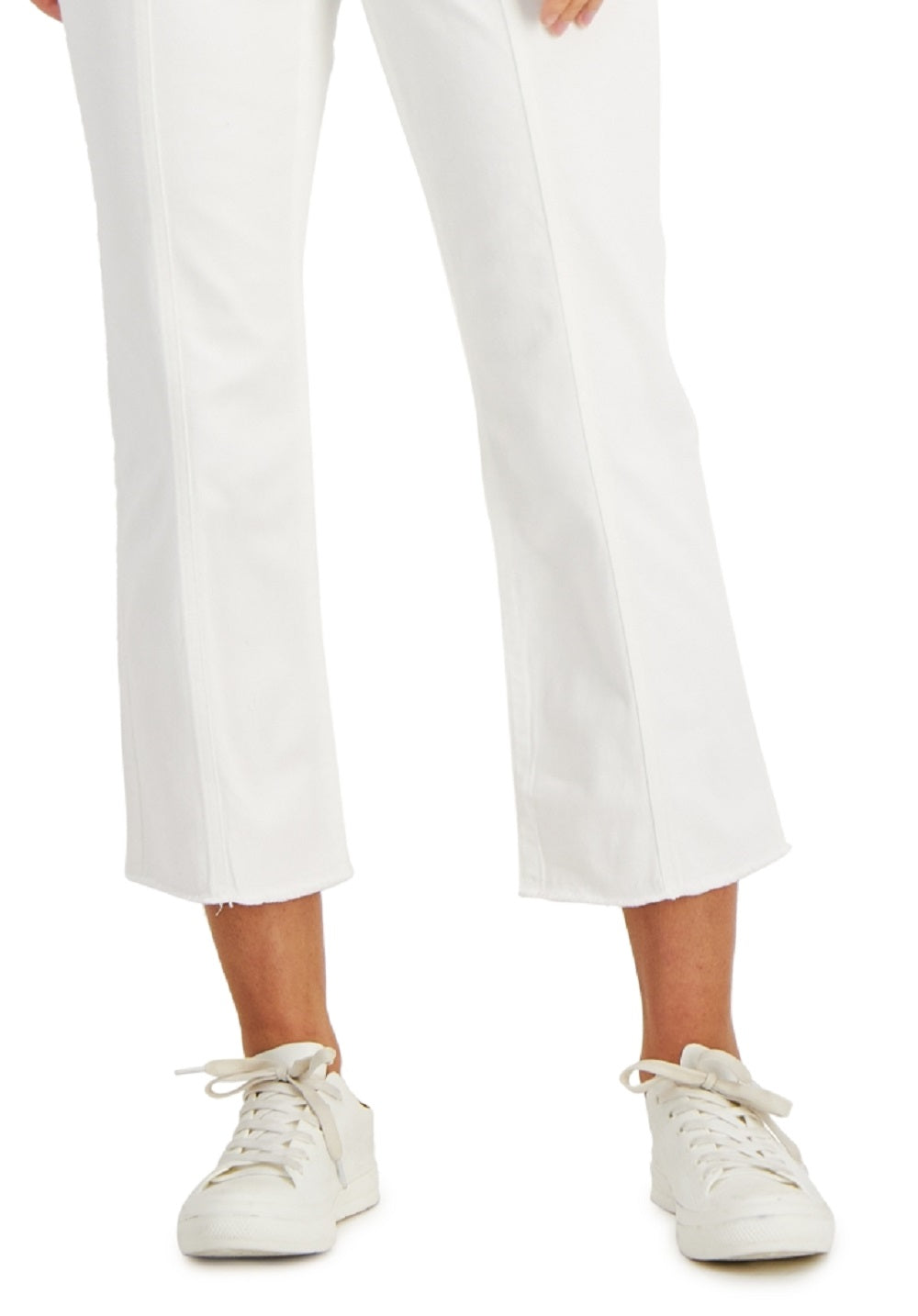 Jeans curto feminino Style &amp; Co com botões e braguilha, branco, tamanho 8